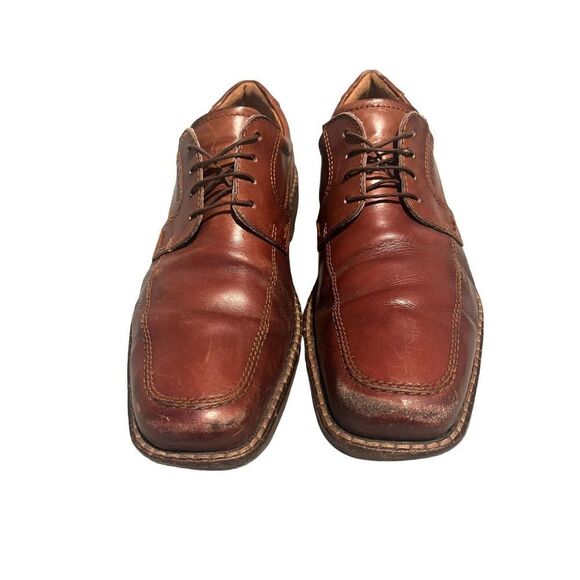 ECCO Mens Shock Point Walker Brown Leather Lace-up Oxfords Shoes Size 10 - Picture 2 of 7